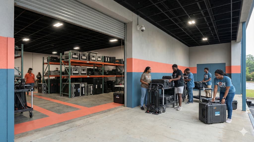 Equipment storage area